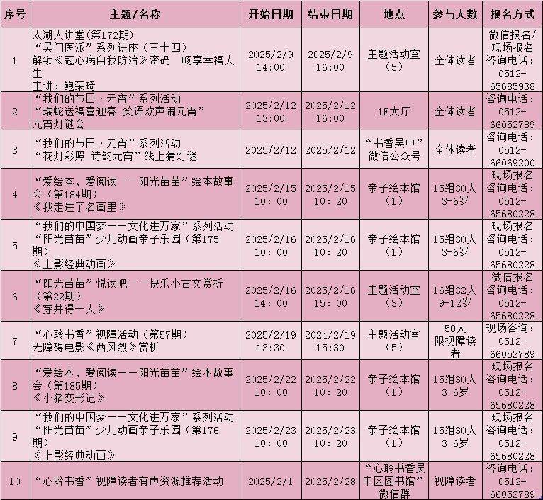 新年新精彩！2月文化活动来啦~